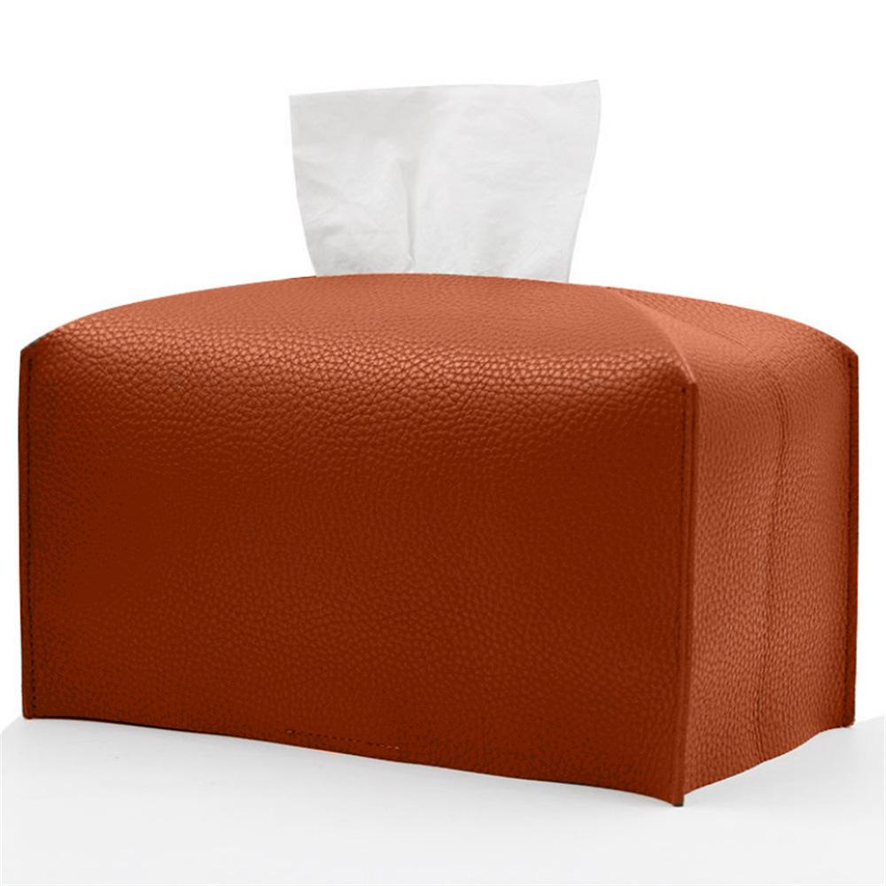 Korean Leather Tissue Box: Square Pull-Out Design for Home & Hotel Decor