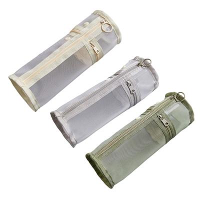 Large Capacity Pencil Bag Pen Case Mesh Pencil Case Japanese Styles Pen Bag Pencil Pouch School Office Supplies