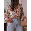 Women's Printed Long Sleeve Shirt Spring Autumn Casual Blouse Top For Women European American Fashion Foreign Trade Crossbody Apparel