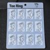 12-Piece Rhinestone Elastic Toe & Finger Ring Set - Shiny High Heel Accessories