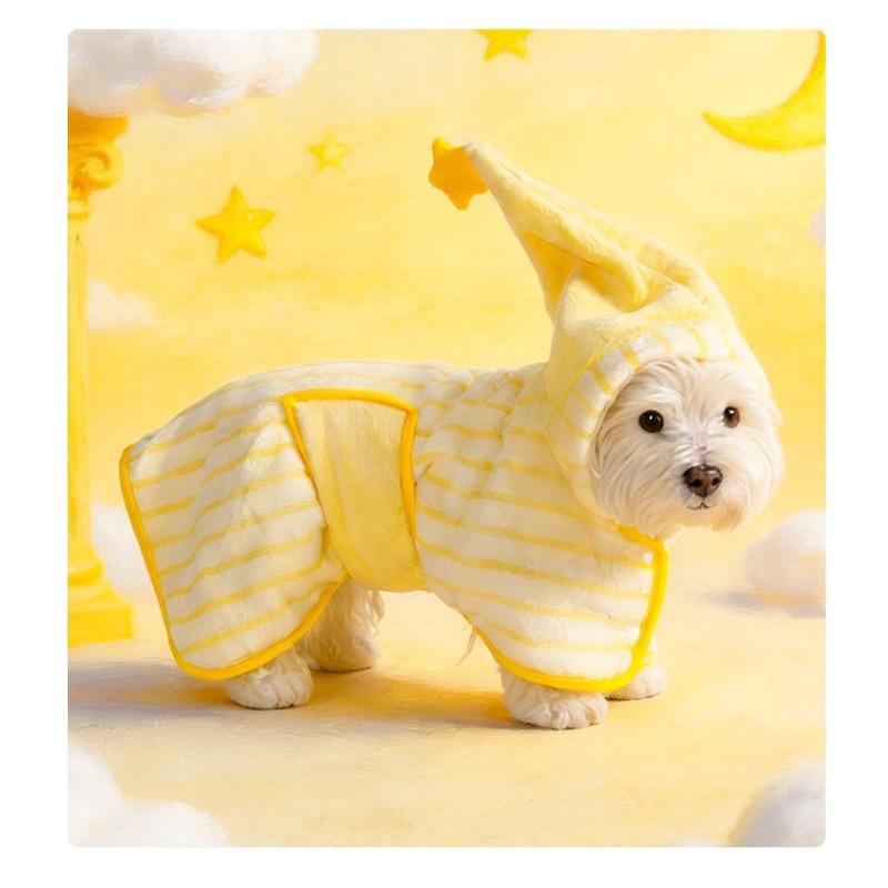Toalla para Perro de Coral Suave Transpirable Absorbente Bata de Baño para Mascotas Bata para Cachorro Secado Rápido Ropa para Perros para Razas Pequeñas
