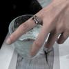 Fashionable Layer Double Ring With Unique Geometric Shape And Open Adjustable Style