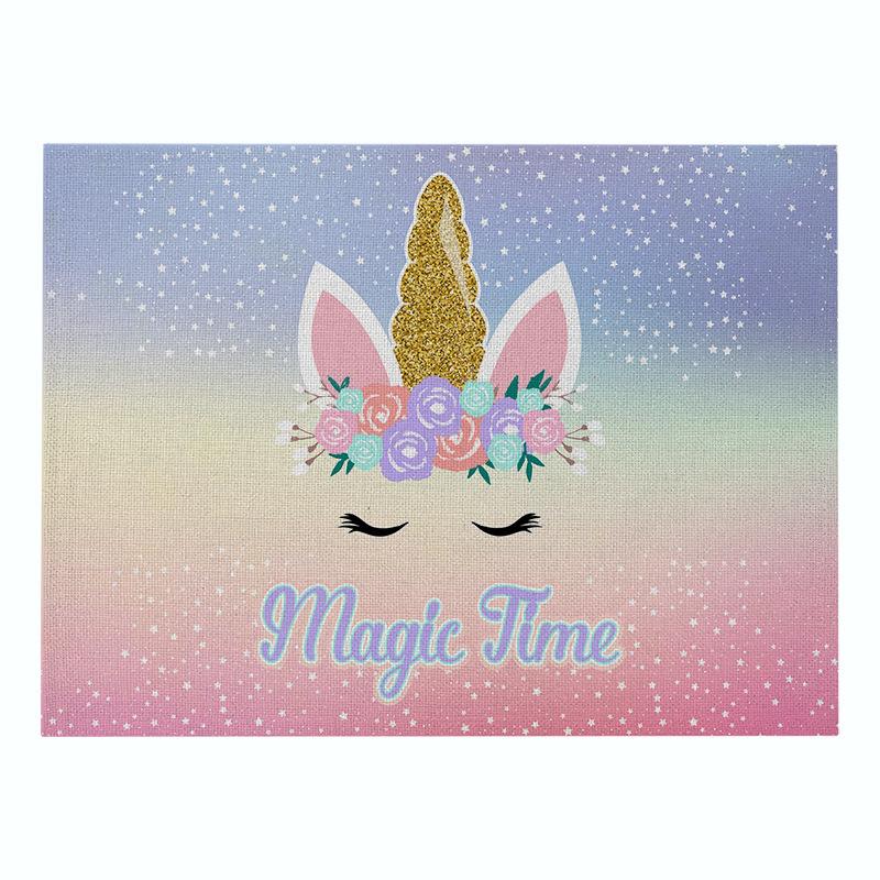 Nordic INS Desen Animado Unicórnio Linho Tapete de Mesa Antiderrapante Resistente ao Calor Jogo Americano para Mesa Porta-copos para Copo de Bebida Acessórios de Cozinha
