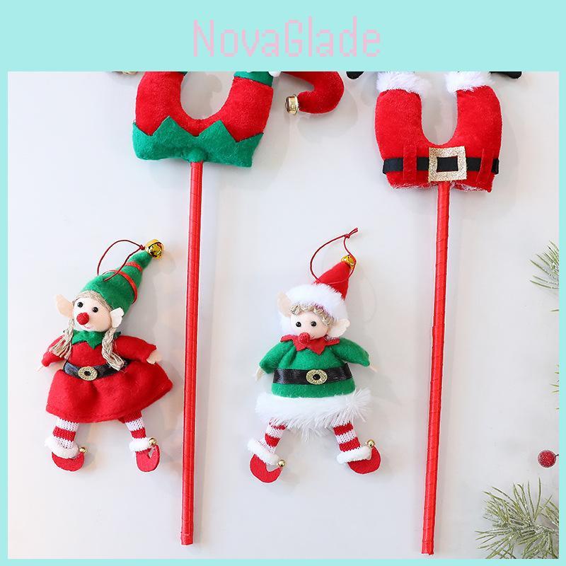Christmas Elf Leg Santa Claus Plush Figurine With Cartoon Style For Seasonal Tree Decor