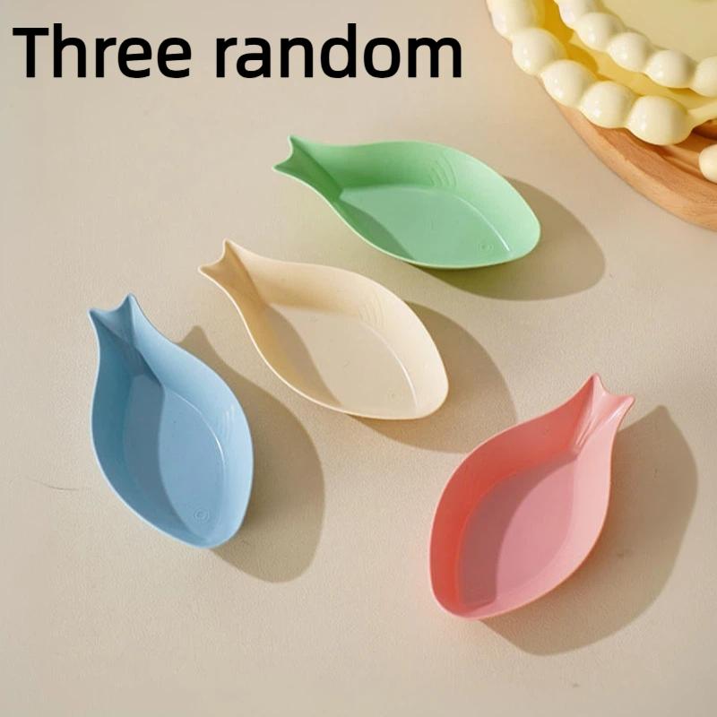 3/6Pcs Household Kitchen Dipping Snack Dish Multiple Cute Shape Seasoning Dish Snack Dish Wheat Straw Small Plate Tableware