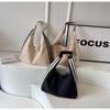 Large Capacity Urban Chic Canvas Tote Bag For Spring/summer 2024 Commuting Korean Style Black