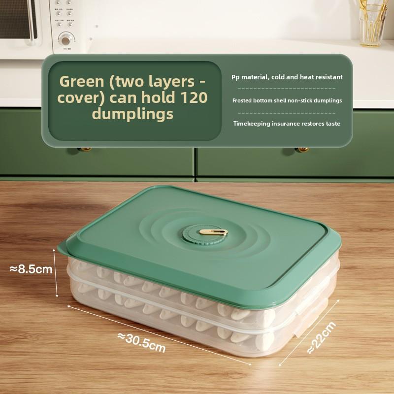 Flerlags oppbevaringsbeholder for dumplings, stabelbart frysebrett, lufttett matorganisator for kjøkken