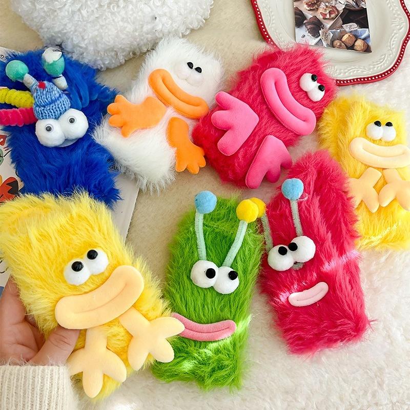 1 Pair Christmas Stockings Funny Monster Socks Autumn Winter Coral Fleece Floor Fuzzy Socks Couple Sleep Sock
