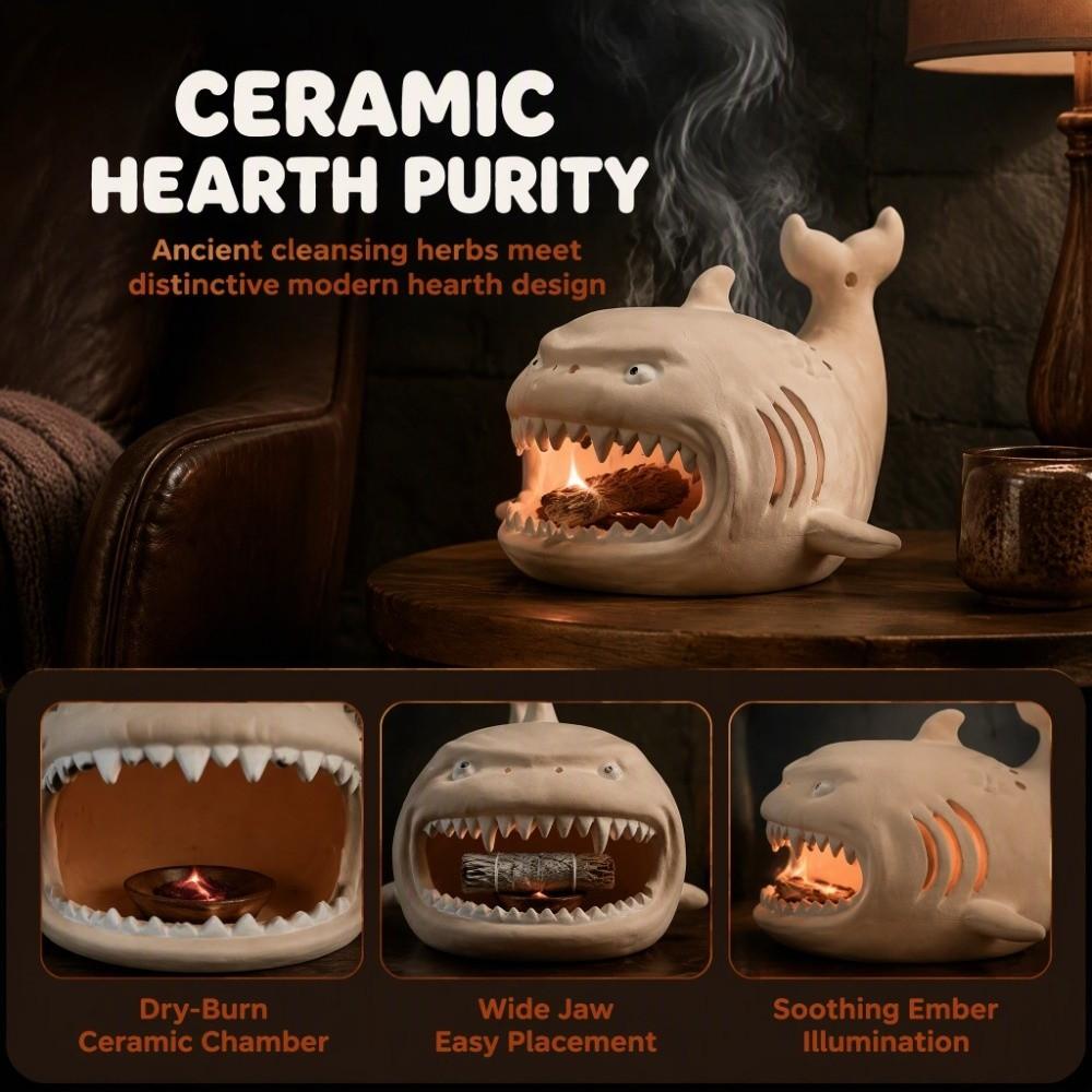 Scalding-Proof Shark Incense Holder Cartoon Shark Decor Creative Incense Box  Living Room