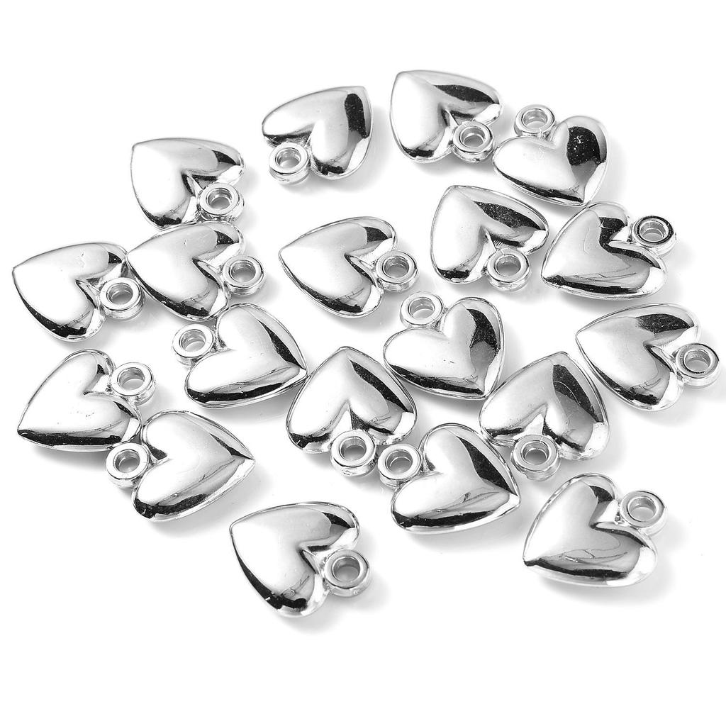 Electroplated 3D Glossy Peach Heart Pendant for DIY Necklace and Earrings Accessories