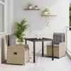 3-piece Garden Dining Set Poly Rattan Beige vidaXL 3380960