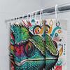 Chameleon Shower Curtain Artistic Nature Decor Bathroom Set Modern Wall Tapestry Tropical Wildlife Home Decor Vivid Pattern Wall