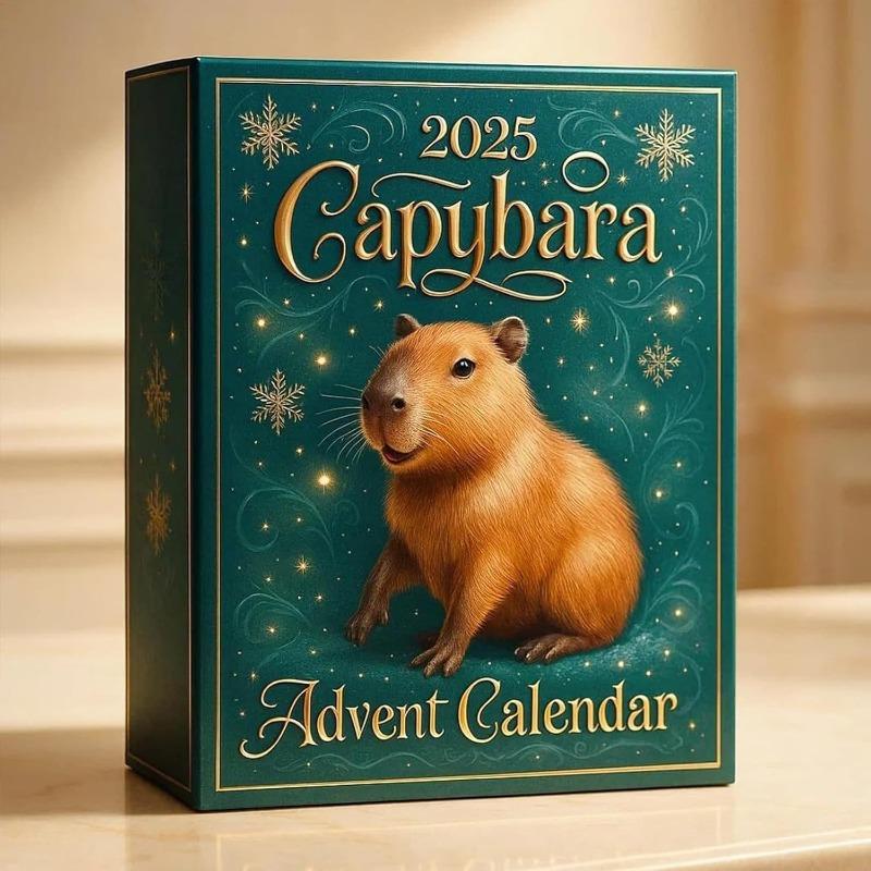 Capybara Advent Calendar 2025,24 Days Christmas Advent Countdown Calendar, 24 PCS Capybaras Animal Pendant Surprises for Christmas Tree Decoration