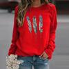  Winter Womens Casual Tops Ladies Print Sweatshirt Blouse Tee Sweater