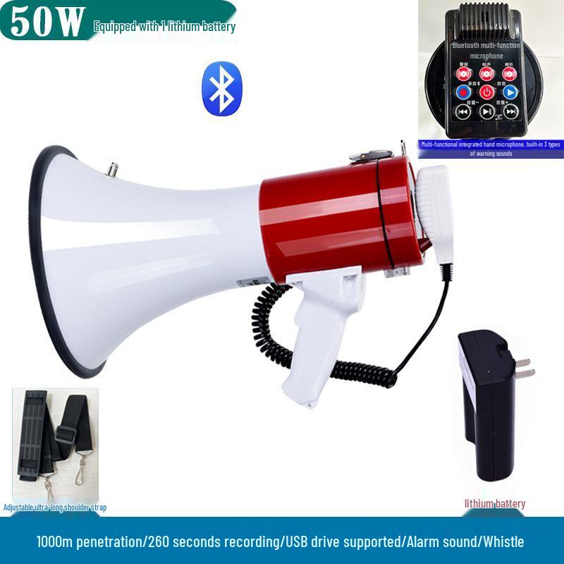 100W High Power Handheld Megaphone with Loud Volume and Large Horn