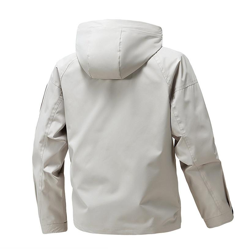 Spring Men's Thin Jacket Hooded Tooling Jacket Youth Trend All-match Casual Jacket
