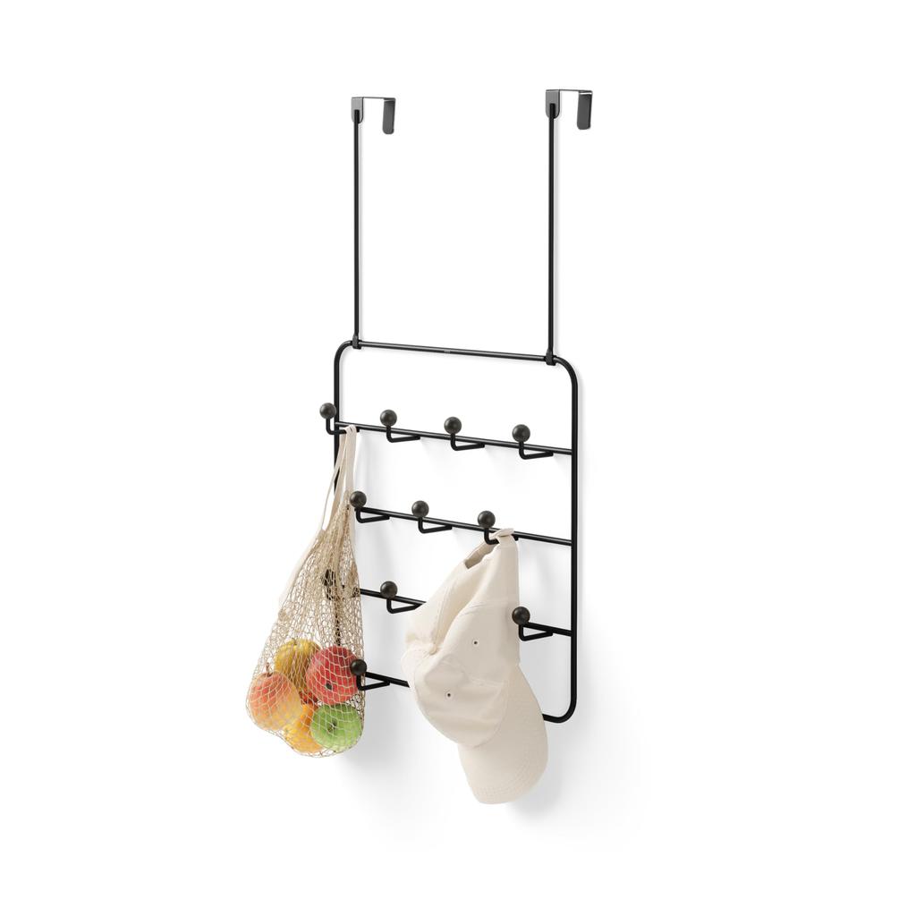 Umbra Wall Hooks, Wall Hanger, Door Hooks, Door Hook Storage, Black/Walnut, 14-Row, ESTIQUE 21004045048