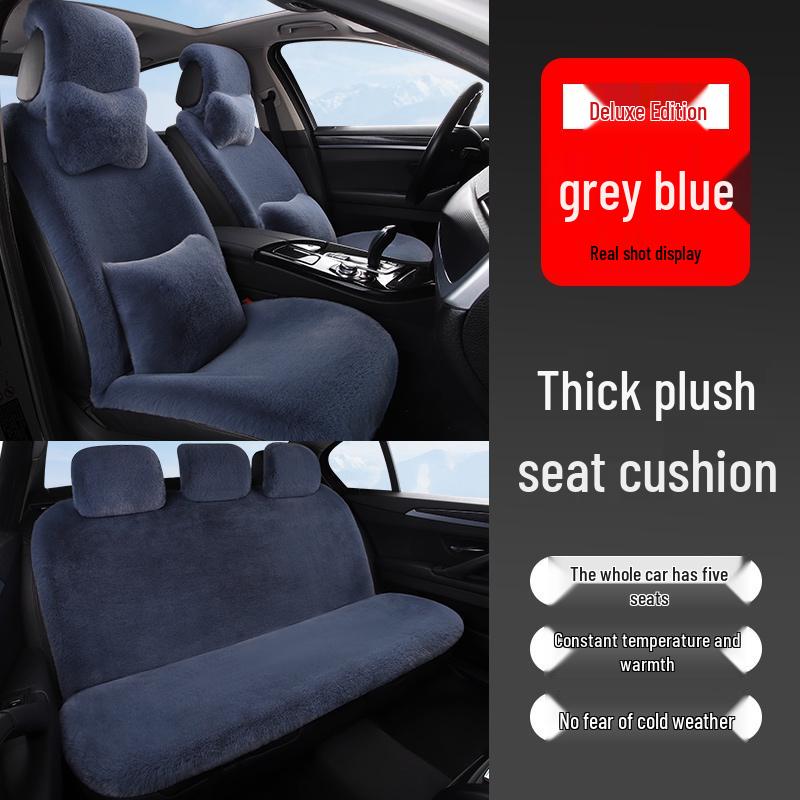 Universal Plush Car Seat Cushion: Thick, Warm Winter Rabbit Fur Cover