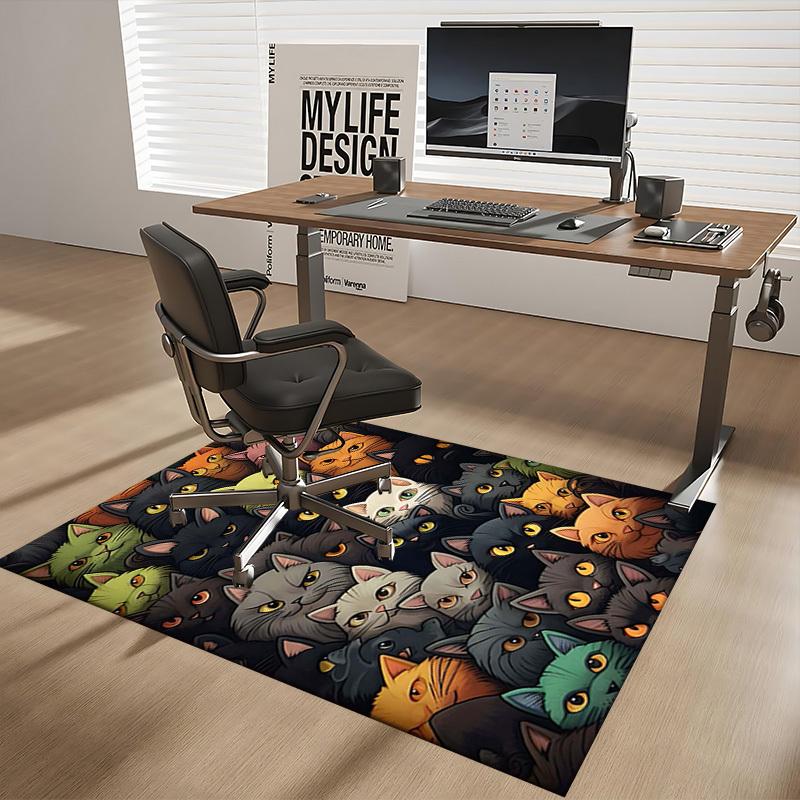 1pc Colorful Cat Pattern Chair Mat - Festive Gift for Office Chairs, Non-Slip Carpet Suitable for Home Decor, Living Room, Bedroom, Game Room.P090