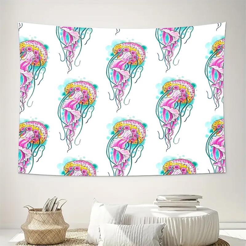 Ocean Wave Tapestry Sea Life Wall Hanging Mermaid Decor Coastal Home Beach Vibe Tranquil Vibes Blue Aesthetic Room Decor Gift fo