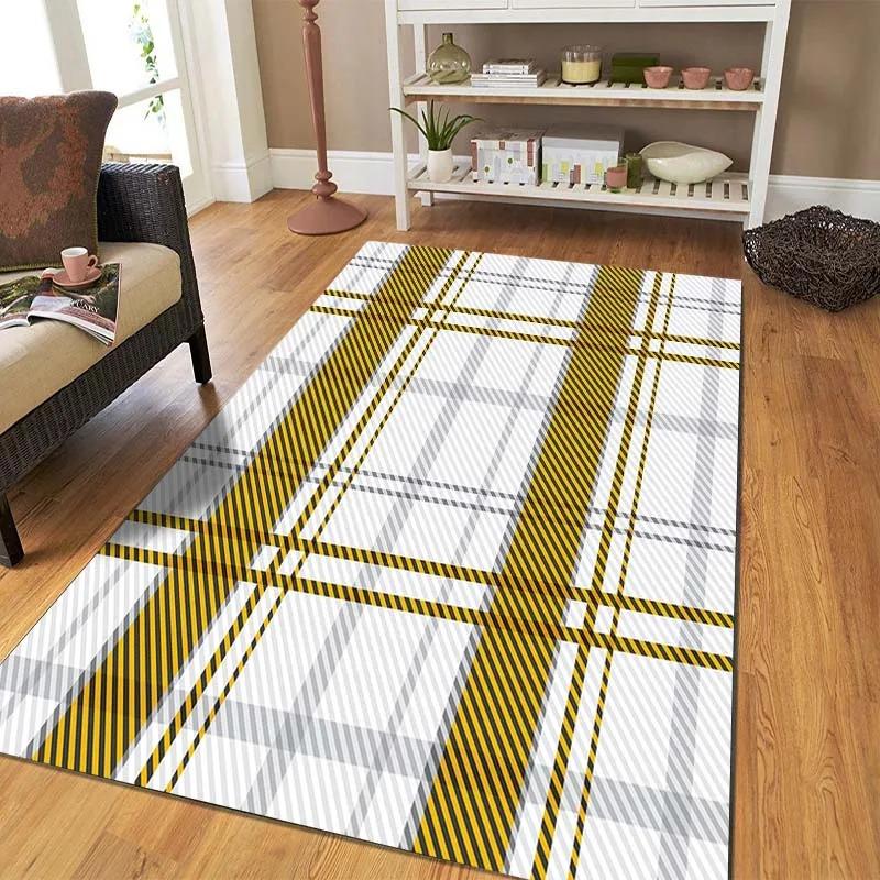Classical Plaid Floor Mats Door Decoration Home Living Room Floor Mats