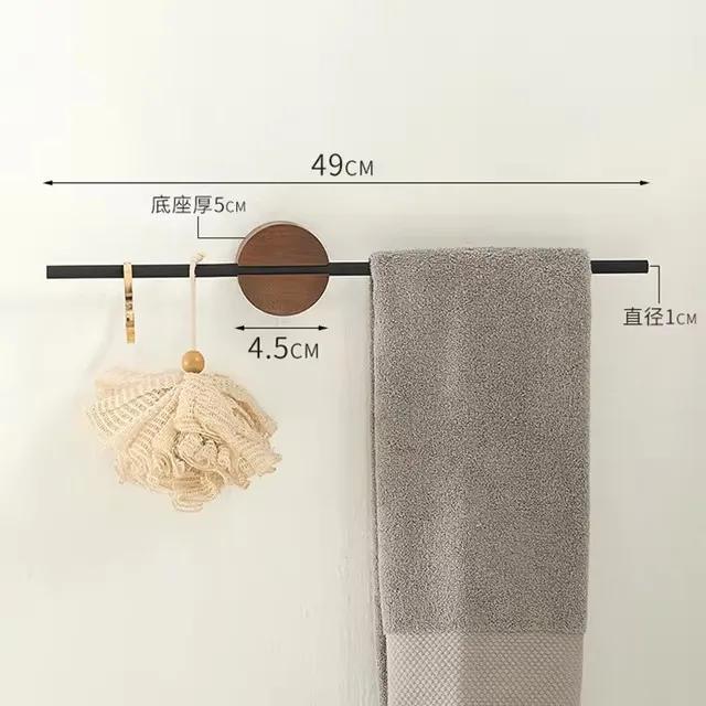 40/50cm Towel Rack Towel Hanger Bath Towel Holder Wood Wall Hanging Towel Bar Bathroom Shelf Kitchen Storage RacK Home Accessory