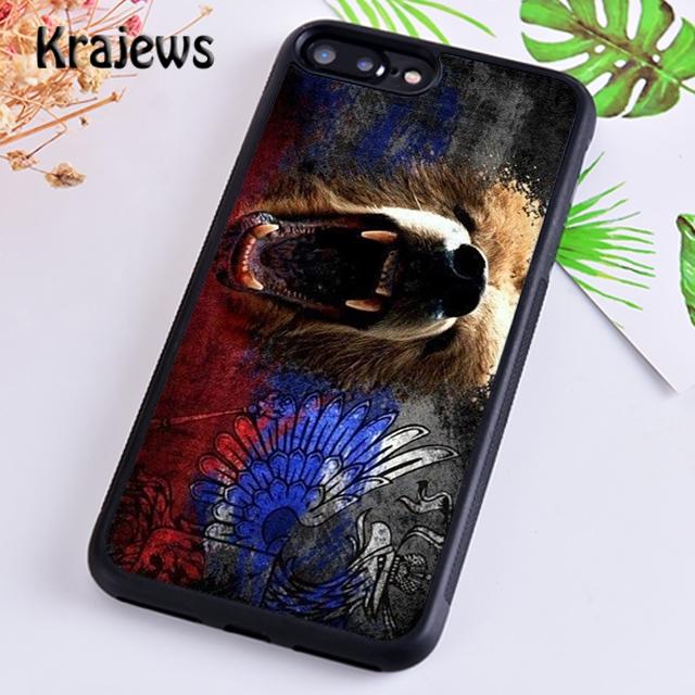 Krajews Moscow Russian Flag Bear Phone Case Cover For iPhone 14 5 6s 7 8 Plus X XR XS 11 12 13 Pro Max Samsung S21 S22ultra Plus