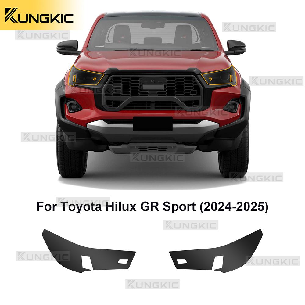 

For Toyota Hilux GR Sport 2024 2025 Headlight Rearview B C Pillars Clear Smoked Film Kit TPU Transparent Anti Scratch Sticker smoked headlight
