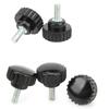 10Pcs Clamping Knob Jig Bolt Lathe Hand Grip Twist Nut Straight Thread Locking Handle M6x25x15
