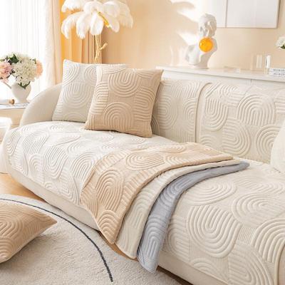 Autumn/Winter Plush Thickened Non-Slip Sofa Cushion - 2022 Quilted Solid Color Cover