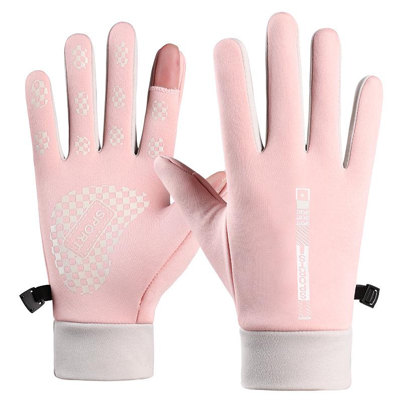 For Men and Women Winter Fleece Outdoor Sports  Cycling Driving  Fingerless Touch Screen  Waterproof Anti Slip and Windproof