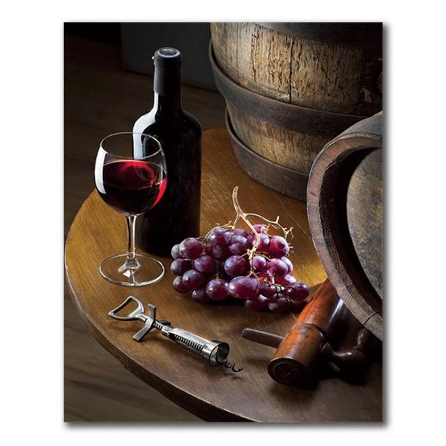 Red Wine Grape Beer Wall Art Canvas Painting Still Life Nordic Poster Print Wall Pictures Living Room Kitchen Bar Decor Cuadros