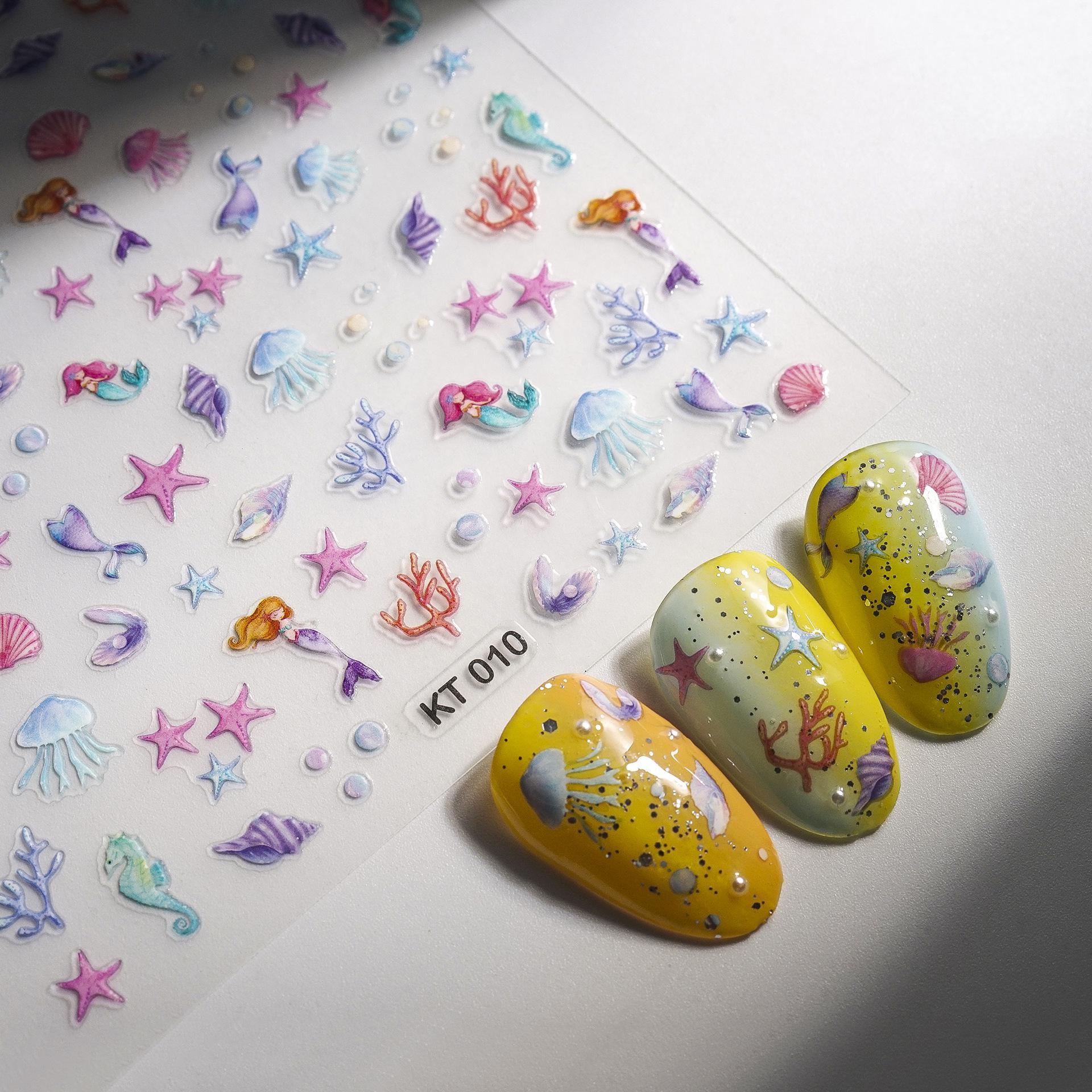 

Colorful Ocean Seashell & Coral Nail Art Stickers