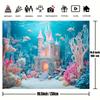 2D Fantasy Underwater Palace Backdrop Mermaid Theme Background Banner