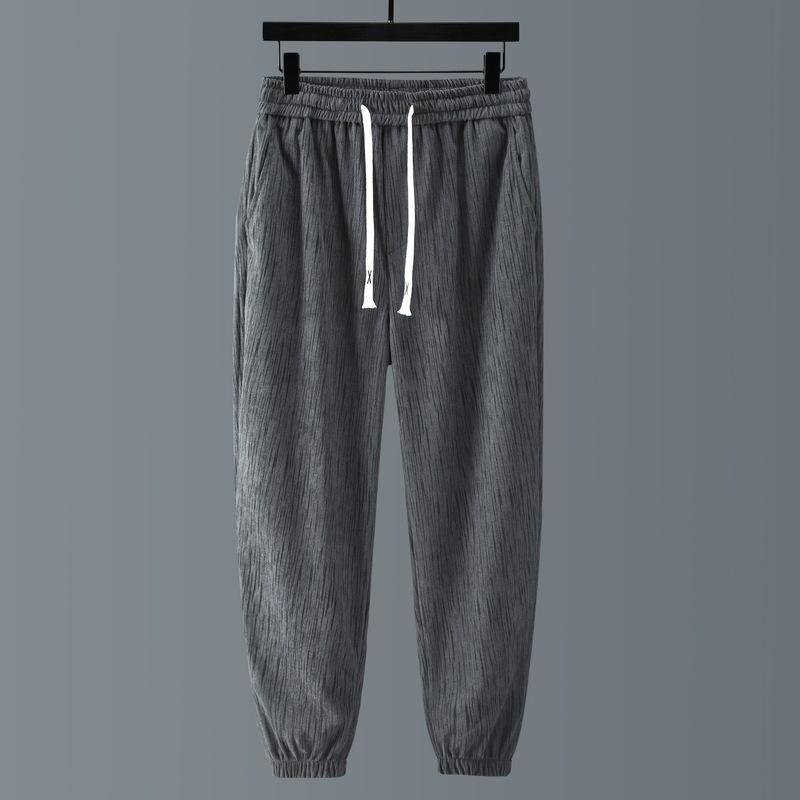 Men's Summer Fat Pants Large Size 12XL Ice Silk Men's Pants  Loose Straight Casual Pants Plus Fat To Increase Thin Feet