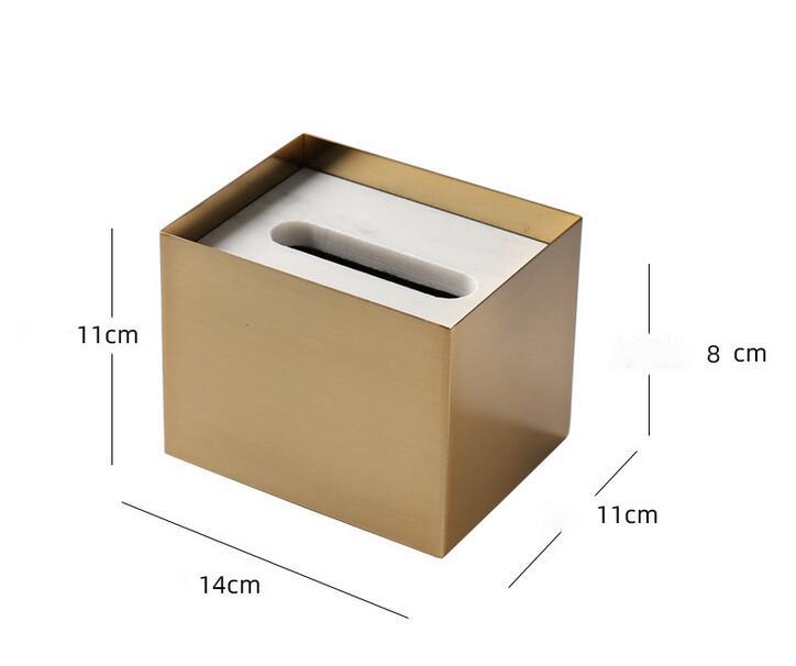 Brass Marble Metal Tissue Box For Hotel Coffee Shop Homestay Decoration Container Accessories Simple Paper Storage Box ZH267