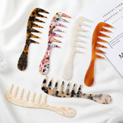 Exquisite Fashionable Marble Pattern Anti-Static Acetate Hair Comb for Women