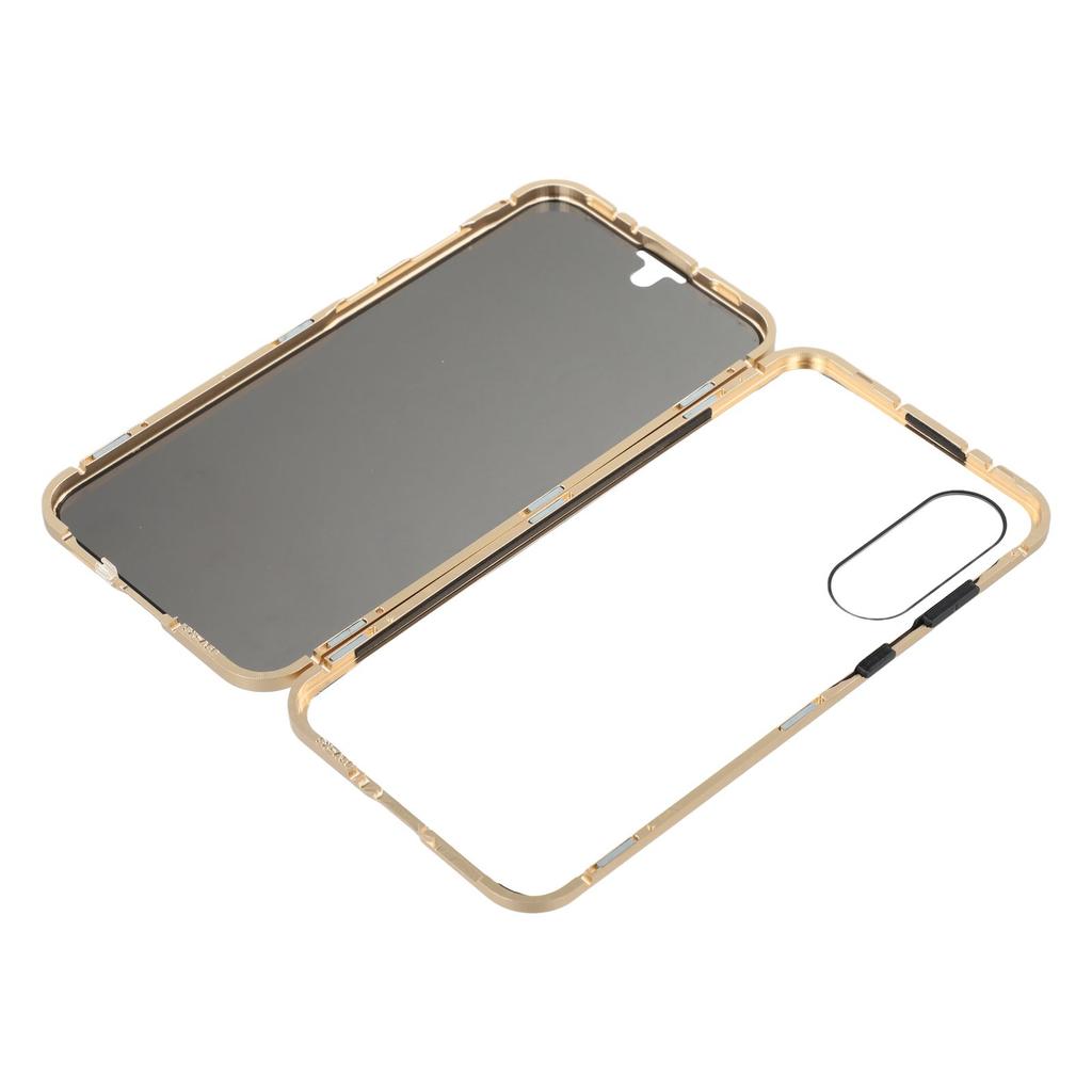 For Samsung Galaxy A56 5G Case with Anti-Spy Screen Protector Tempered Glass Metal Phone Cover Magnetic Clasp