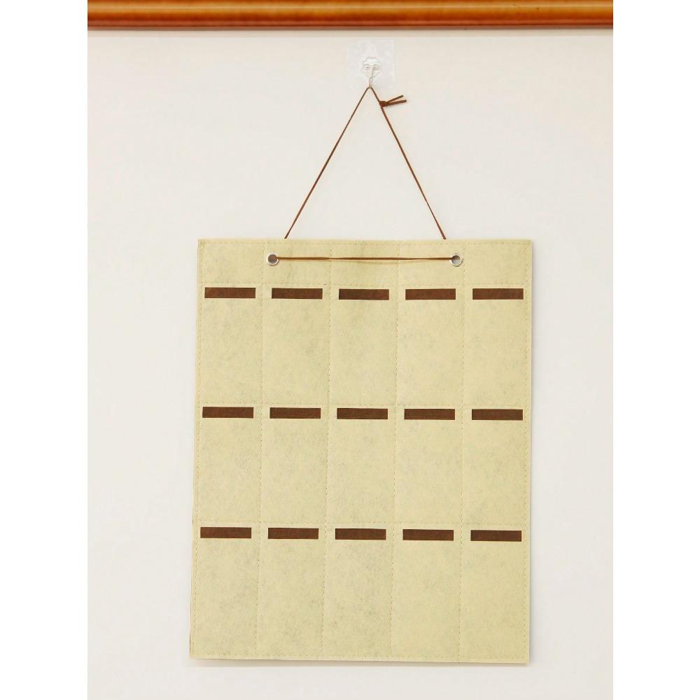 1pc Hanging Glasses Storage Bag, Beige Multi Grid Glasses Storage Bag for Home, Gender Reveal Party, Perfect for Birthdays, Weddings