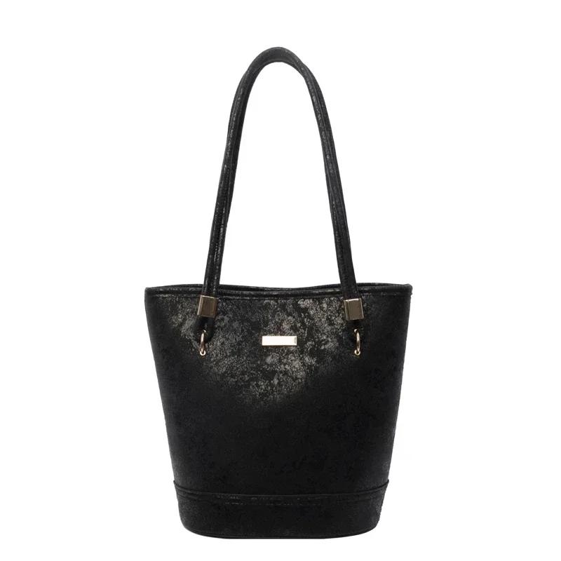 

Сумки через плечо из цельного ПУ с застежкой-молнией, высококачественные, с внутренними отделениями, женские сумки-ведра