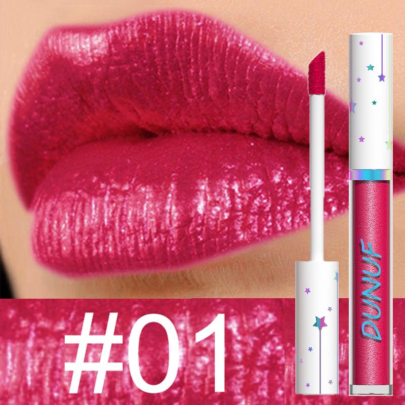 Roze Glitter Metallic Vloeibare Lippenstift Waterdicht Langhoudend Diamant Niet-plakkende Cup Rode Matte Shimmer Lipgloss Vrouwen Make-up 12 2.5g