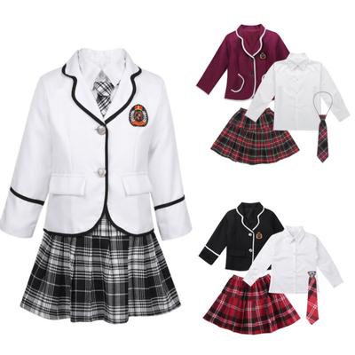 Kinder Jungen Mädchen Klassische Britische Japanische Koreanische Schuluniform Outfits Anime Cosplay Dress up Kostüme Hemd Anzug