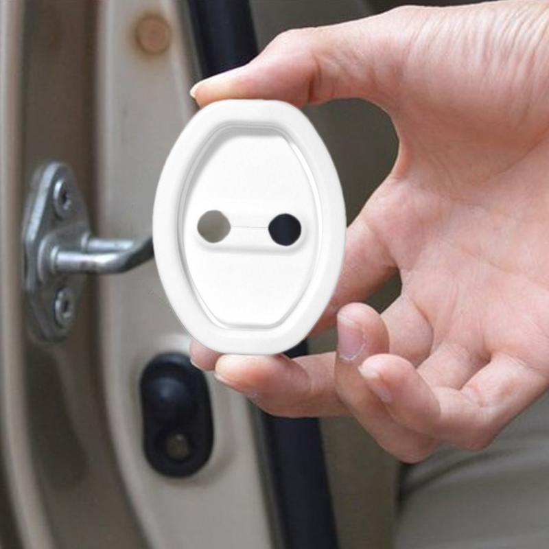 Car Door Lock Latches Cover Silicone Car Latch Protector Adhesive for Door Lock Precise Fit Vehicle Latch Pad to Reduce Impact