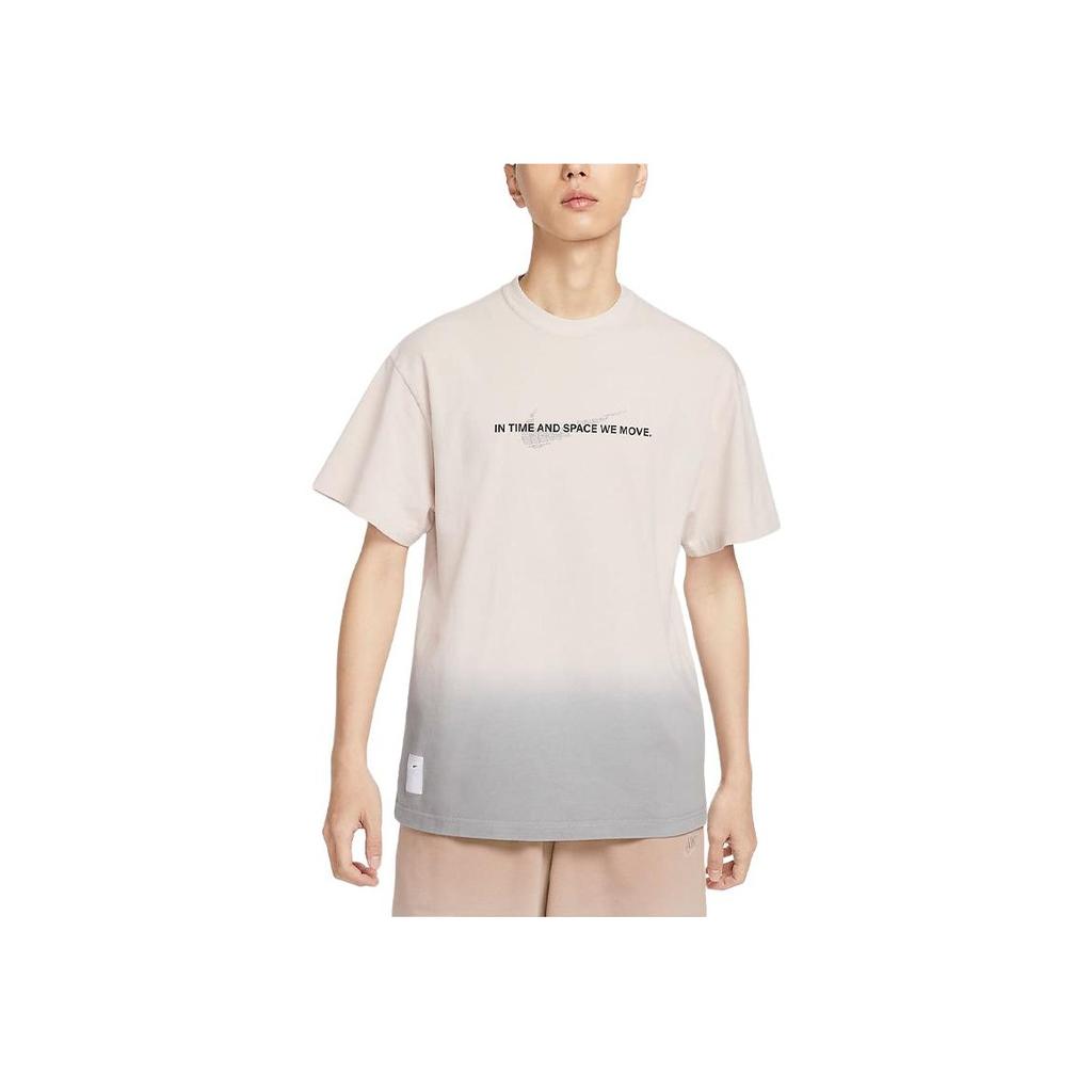 Nike Sportswear Letter Logo Print Loose Round Neck Short Sleeve T-Shirt Men Tops Light-Red Wood-Brown HF0818-104