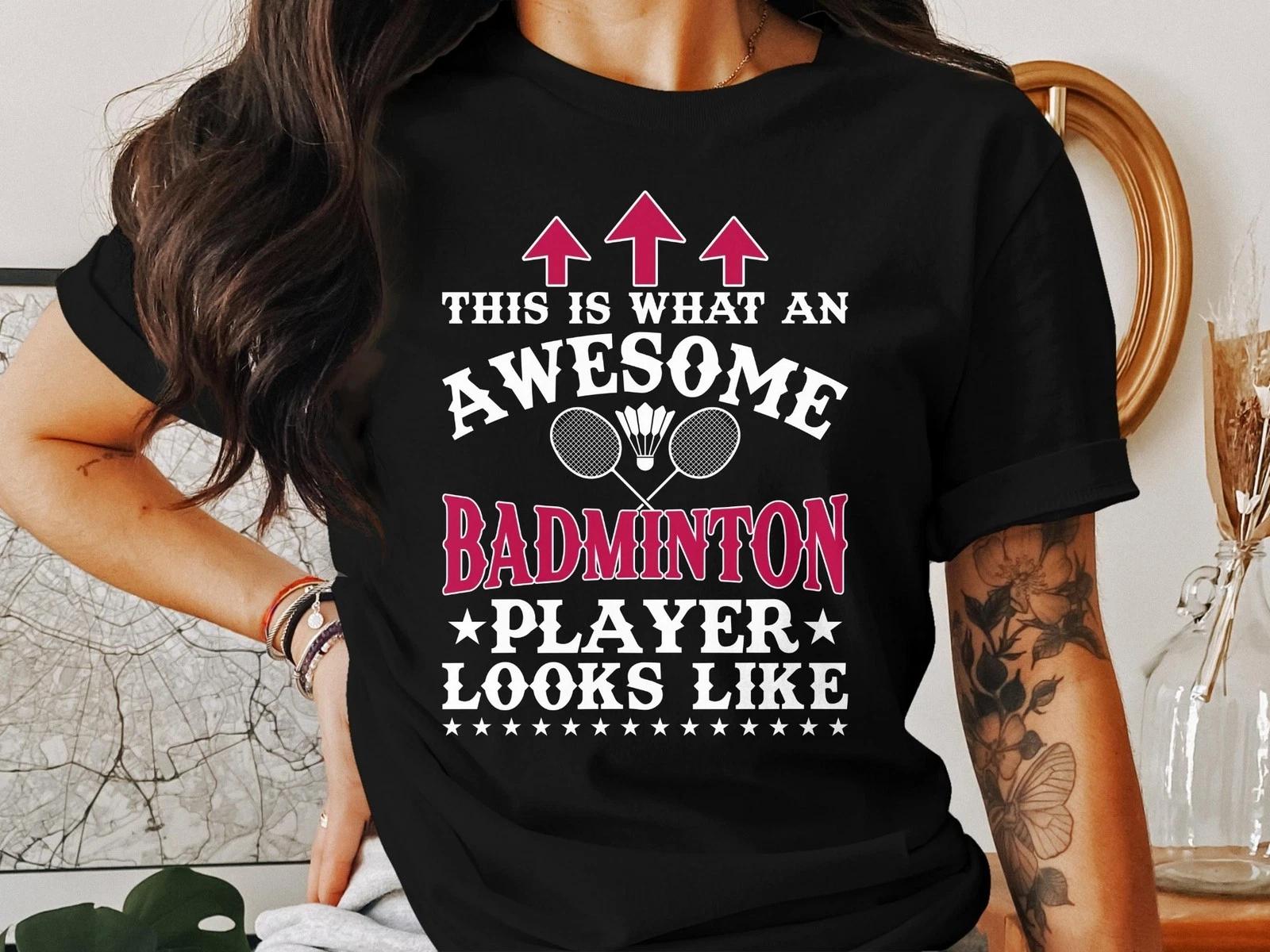 Awesome Badminton Player T-Shirt – Cool Smash Tee for Players & Shuttle Fans L