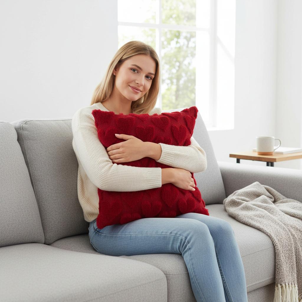 Creative Throw Pillow Cover Multi-Purpose Festive Decoration Cushion Sleeve Soft Jacquard Throw Pillow Case for Valentine's Day