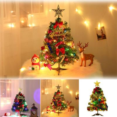 Diy 50cm Christmas Tree Package with Light 50cm Christmas Decoration Desktop Mini Christmas Tree Mall Arrangement Supplies
