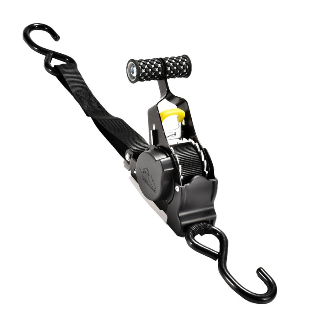 

Retractable Belts with S Hook Motorcycles Ratchet Strap Heavy Duty Auto Retractable Ratchet Strap for Trailers Vehicles Boat чёрный