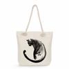 Ink Painting Cat Print Thick Rope Single-shoulder Beach Bag 7243