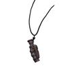 Retro Hand-carved Mahogany Long Necklace Women's Fashion Temperament Cotton and Linen Clothing Sweater Chain Accessories